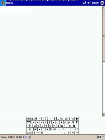 le minuscule clavier en mode VGA