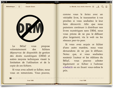 License d'utilisation, sans DRM :-)